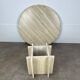Round travertine coffee table