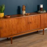 Retro Long Danish Teak Sideboard By Aerthoj Jensen & Molholm Herning