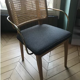 Cannages Chêne chairs with armrests fabric caviar