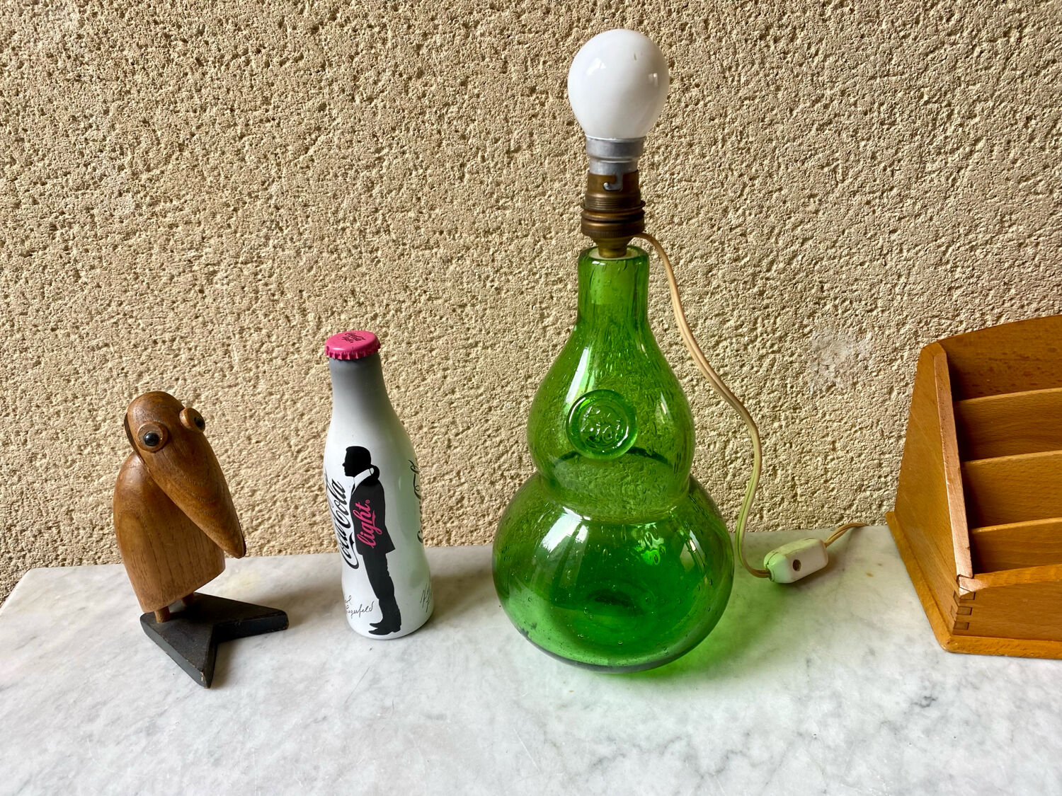 Blown glass rabbit's foot from Biot, France, vintage design from the 1960s.