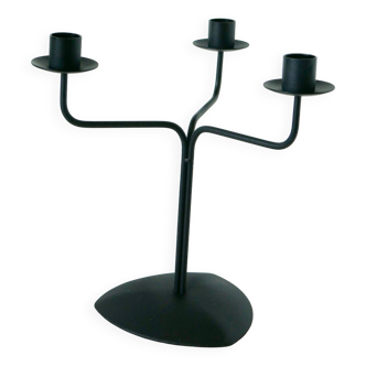 Three-light wrought iron candle holder, Minimalist, Vintage