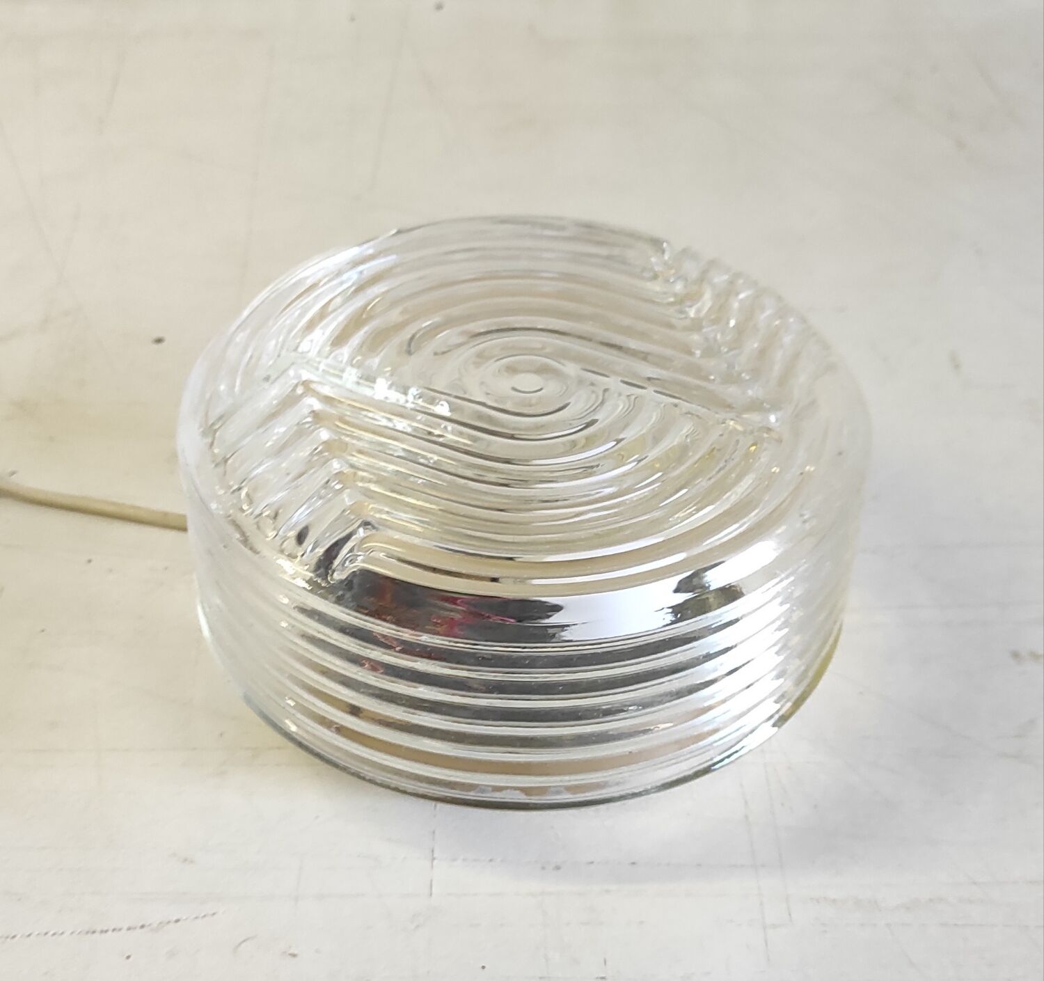 Ceiling light or wall lamp in Bauhaus style made of glass - mid 20th century.