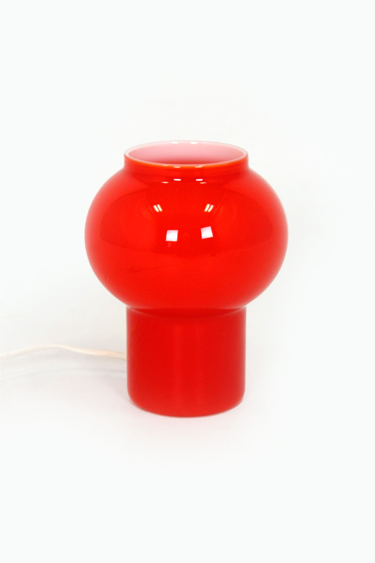 Vintage Red Glass Table Lamp attributed to Štěpán Tabery, 1970s