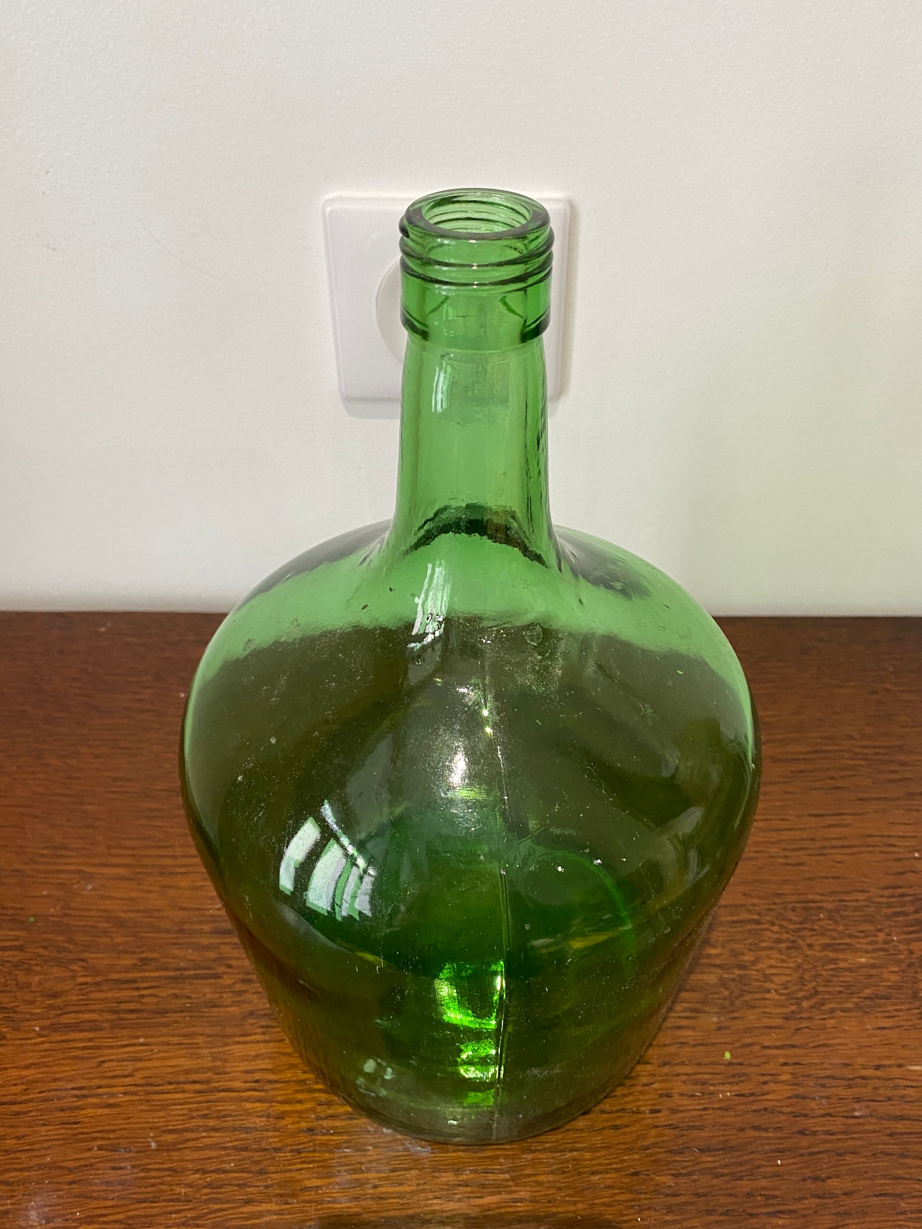Demijohn in olive glass, 2L