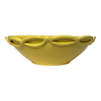 Saladier jaune en céramique vintage