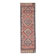 Tapis couloir en laine et coton fait main Oushak turc des années 1970, 84x308.