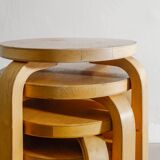 Vintage Finnish Children Stools by Alvar Aalto Produced by Artek, 1980s