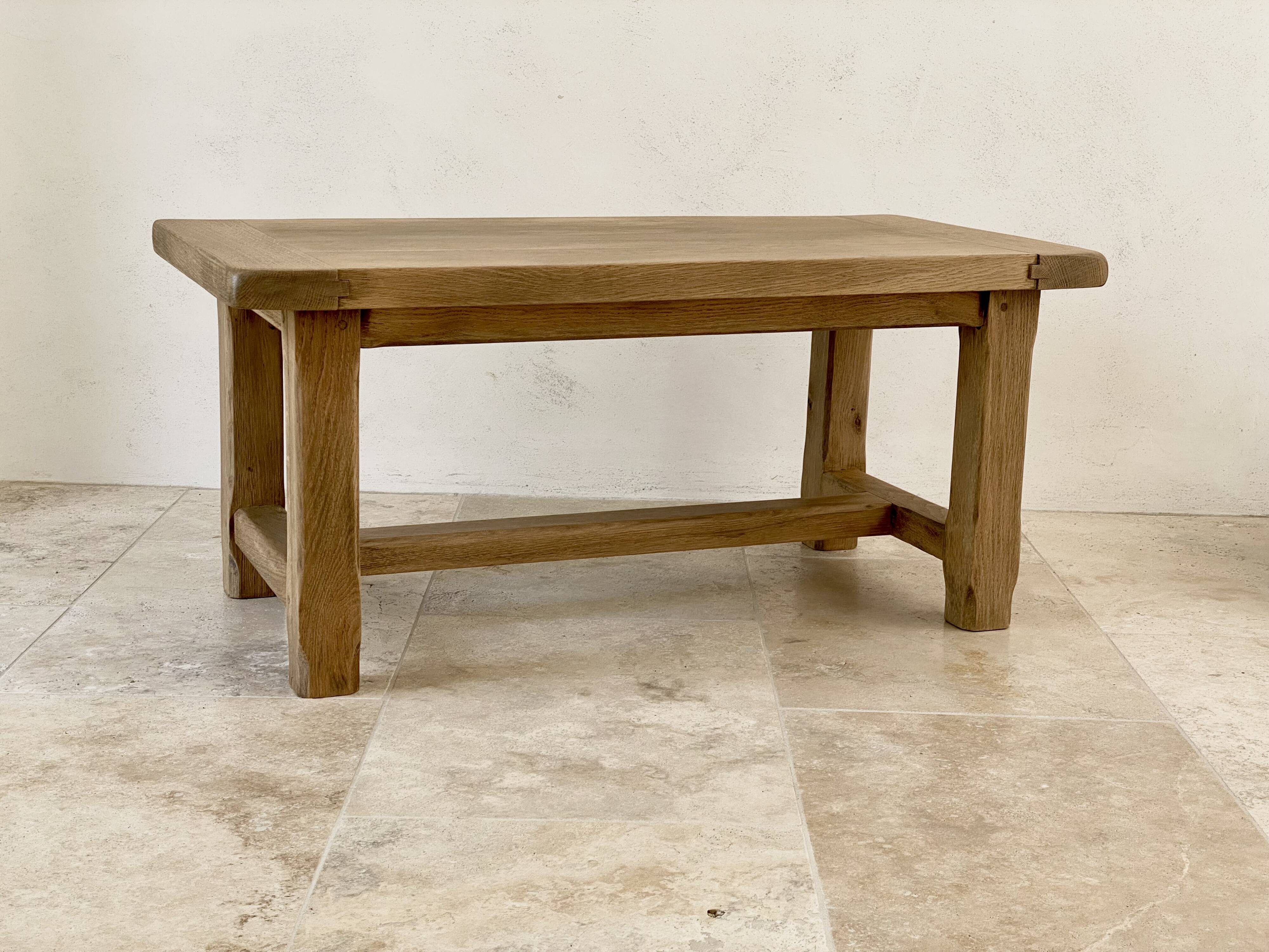 Brutalist coffee table in solid oak