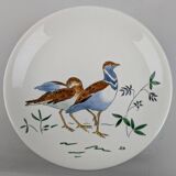 Service modèle oiseaux en faïence polychrome Gien peinte à la main