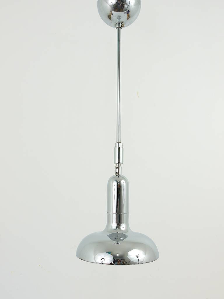 Adjustable suspended luminaire in the style of Gino Sarfatti 4, Gebr. Cosack, Germany, 1970s.