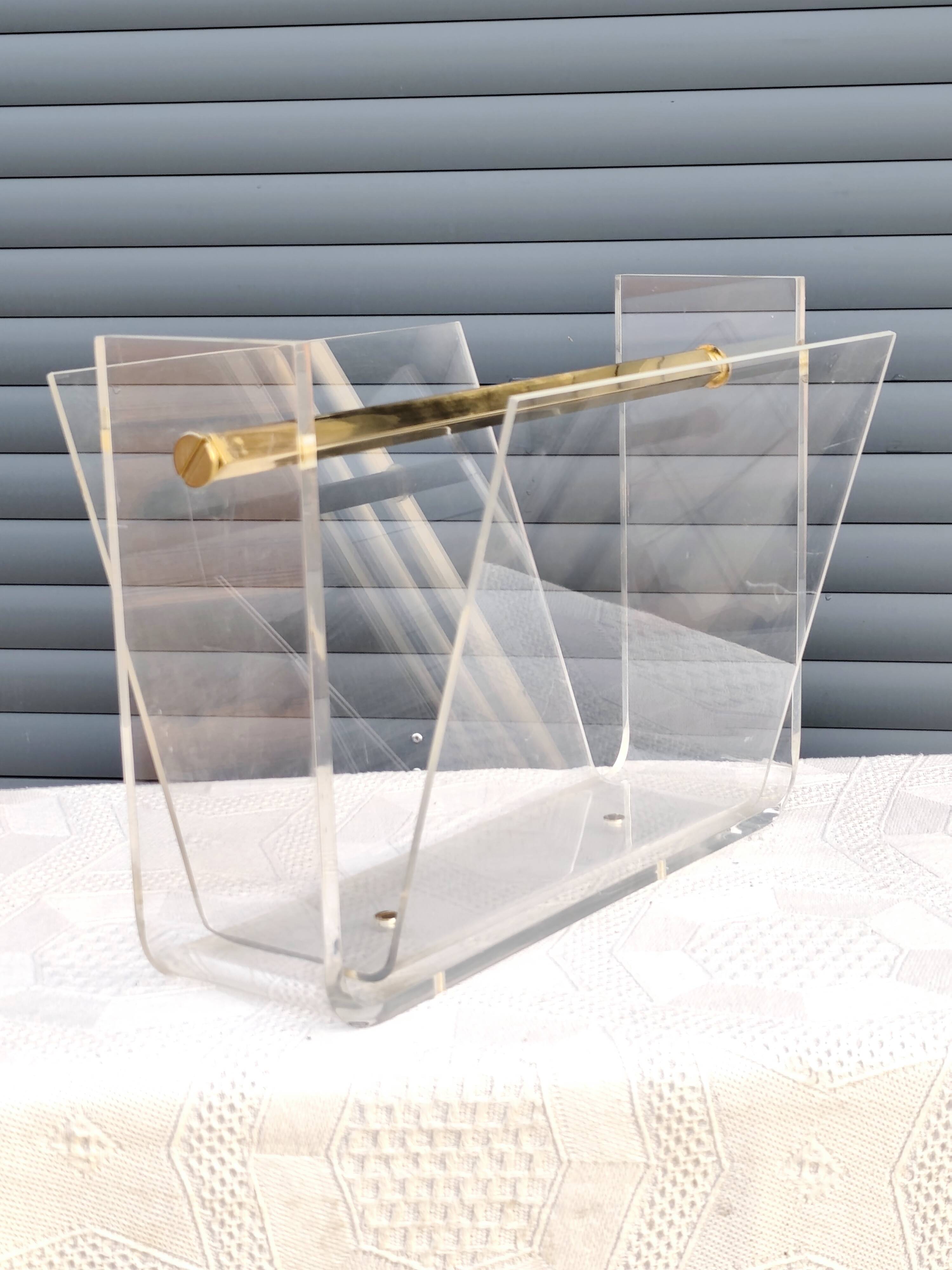 Vintage plexiglass magazine rack