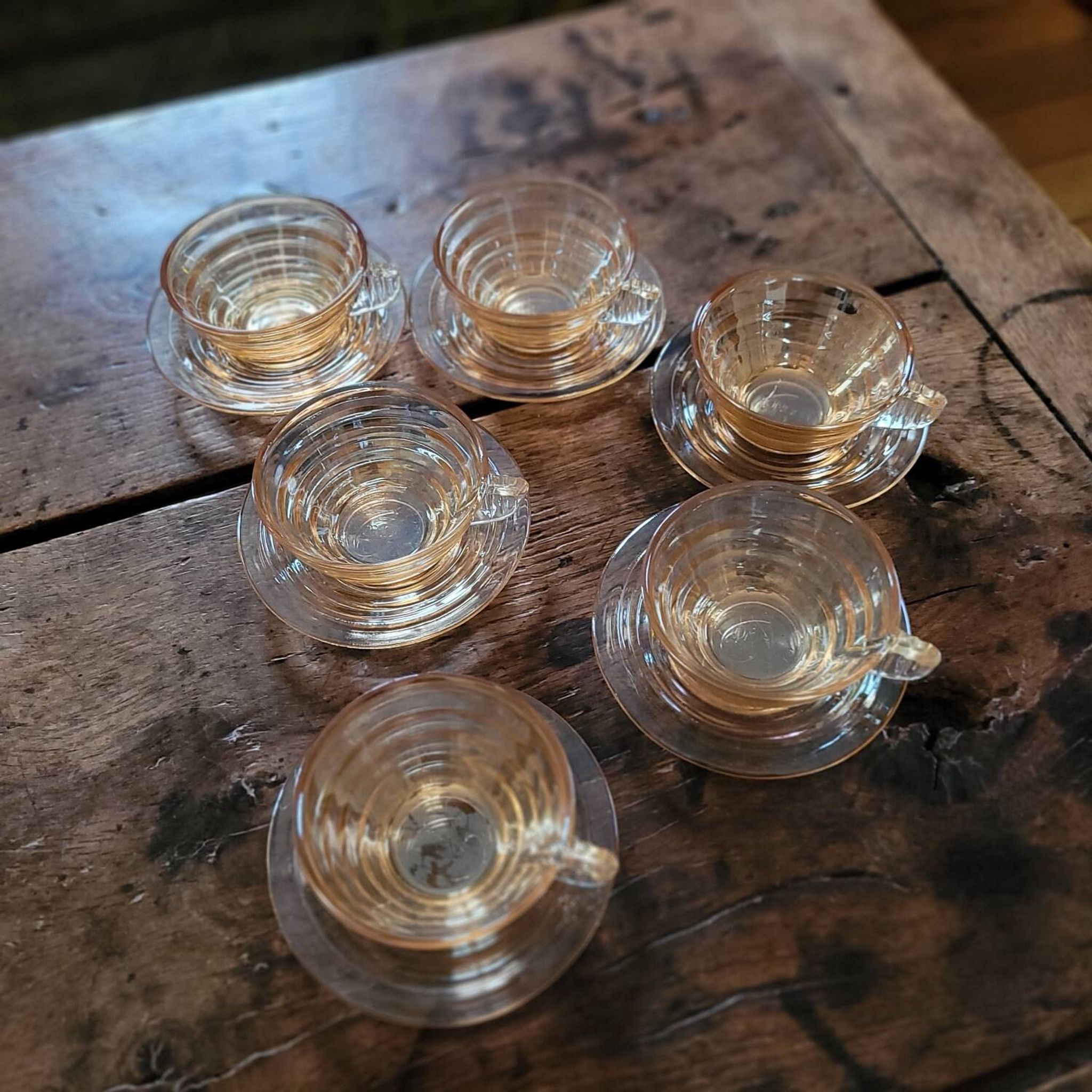 Vintage Gondolo coffee set - 6 cups and saucers, 70s style -