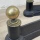 Chenets neoclassical cast iron and brass
