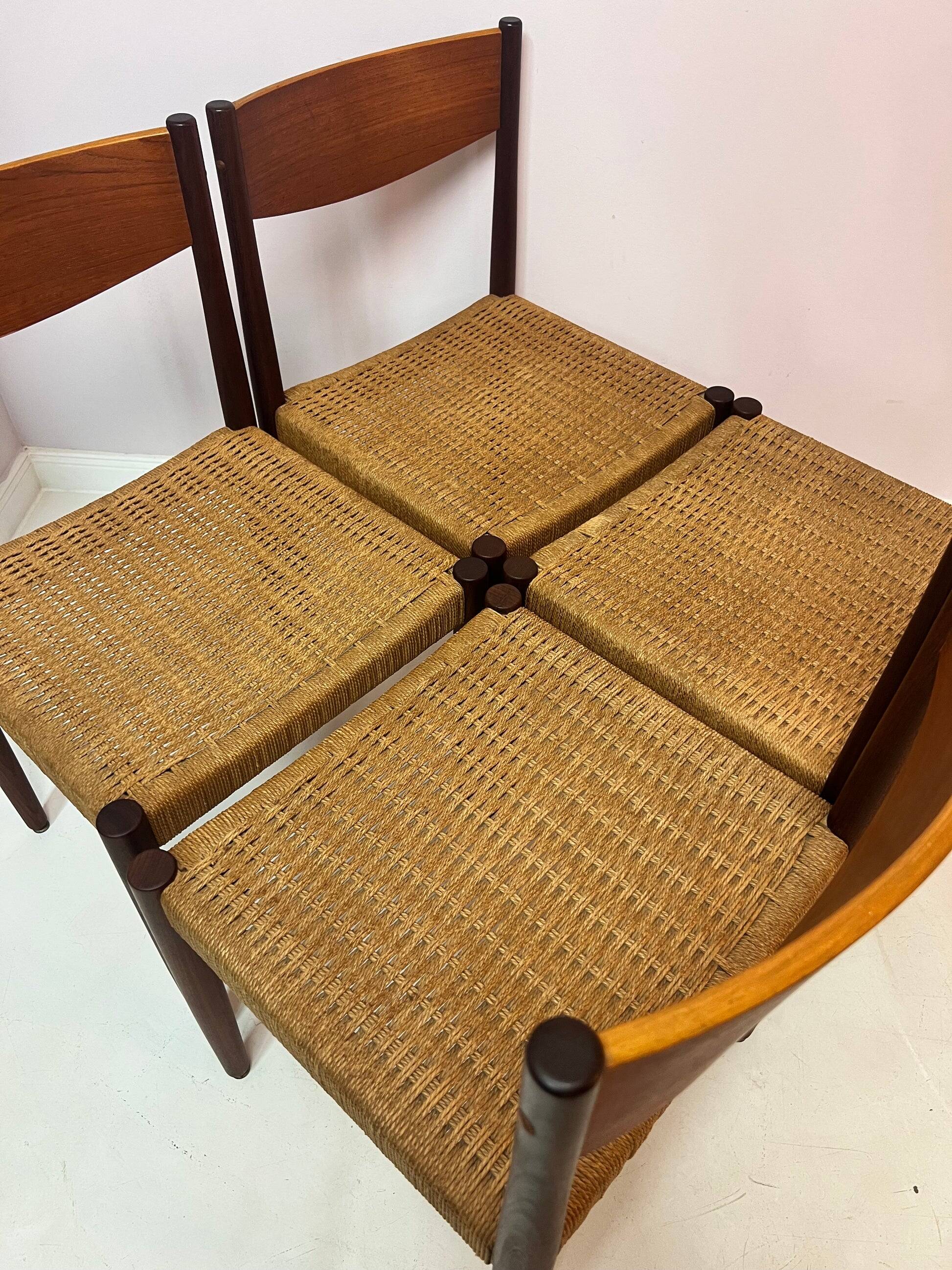 Set: 4x Dining Chair Teak by Poul Volther for Frem Rojle