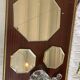 Centerpiece and two coasters in old beveled mirror, art deco