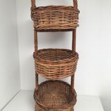 Panier à 3 étages sur pieds vintage