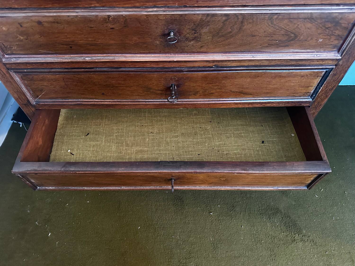 19th-century walnut and marble toilet commode in Louis Philippe style
