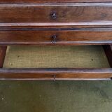 19th-century walnut and marble toilet commode in Louis Philippe style