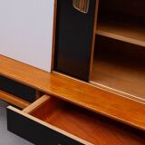 Oswald Vermaercke Sideboard with Black and White Sliding Doors, 1950s for V