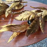 Pair of gold leaf sconces