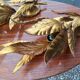 Pair of gold leaf sconces