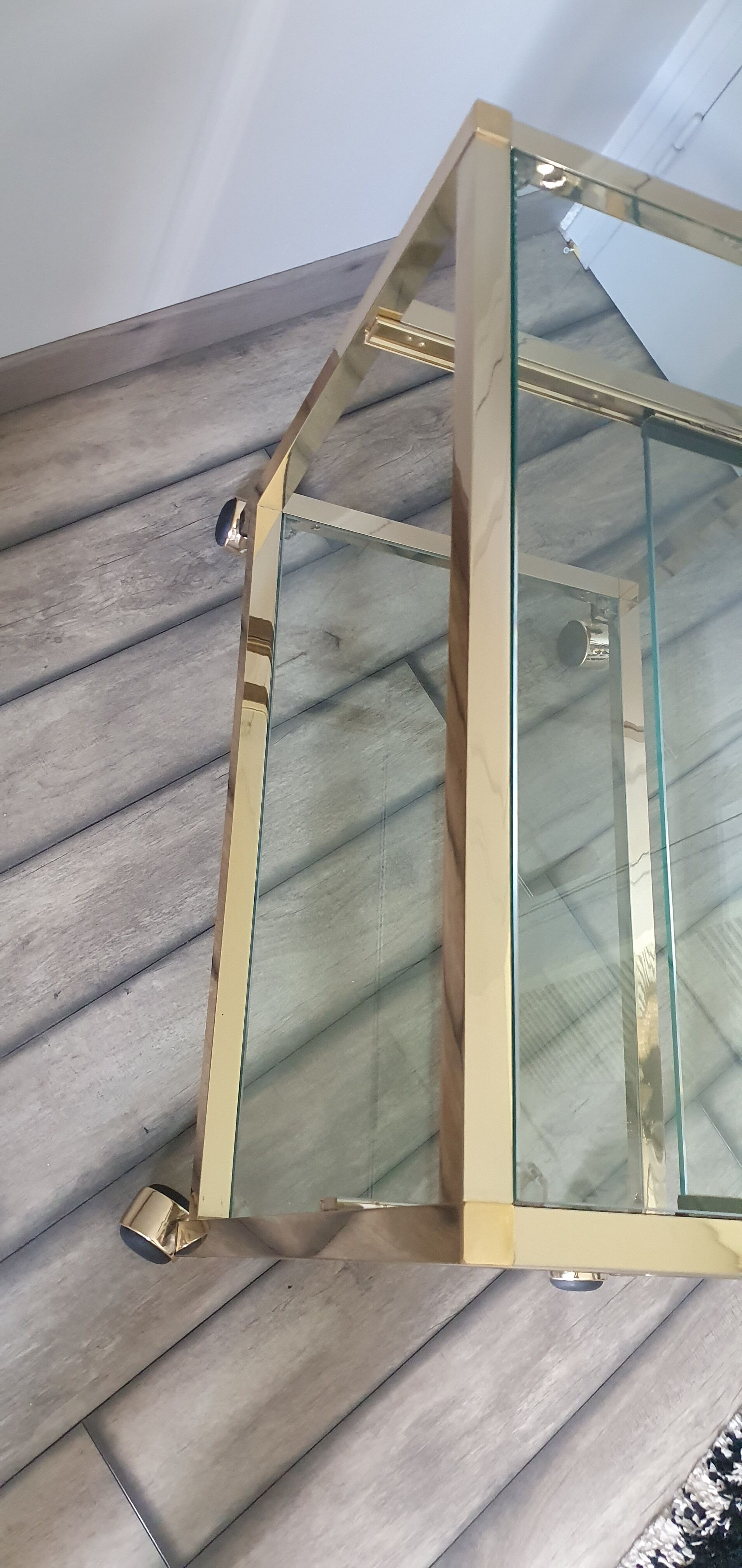 Metal and glass serving trolley