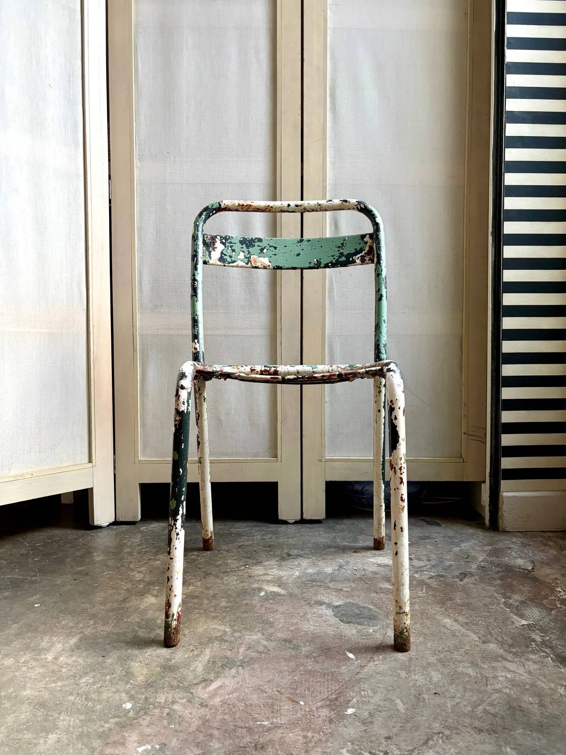 Chaise de jardin Tolix en métal vert n°4