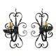 Paire d'appliques en fer forgé