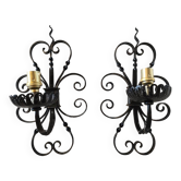 Paire d'appliques en fer forgé