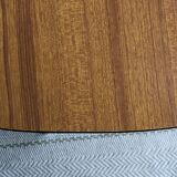 Duo of chairs in formica imitation brown wood and eiffel feet