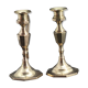 Old pair of brass candle holders