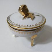 antique sweet jar in white and gold porcelain