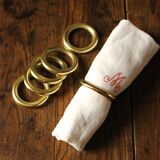 Lot 6 Golden metal towel rings