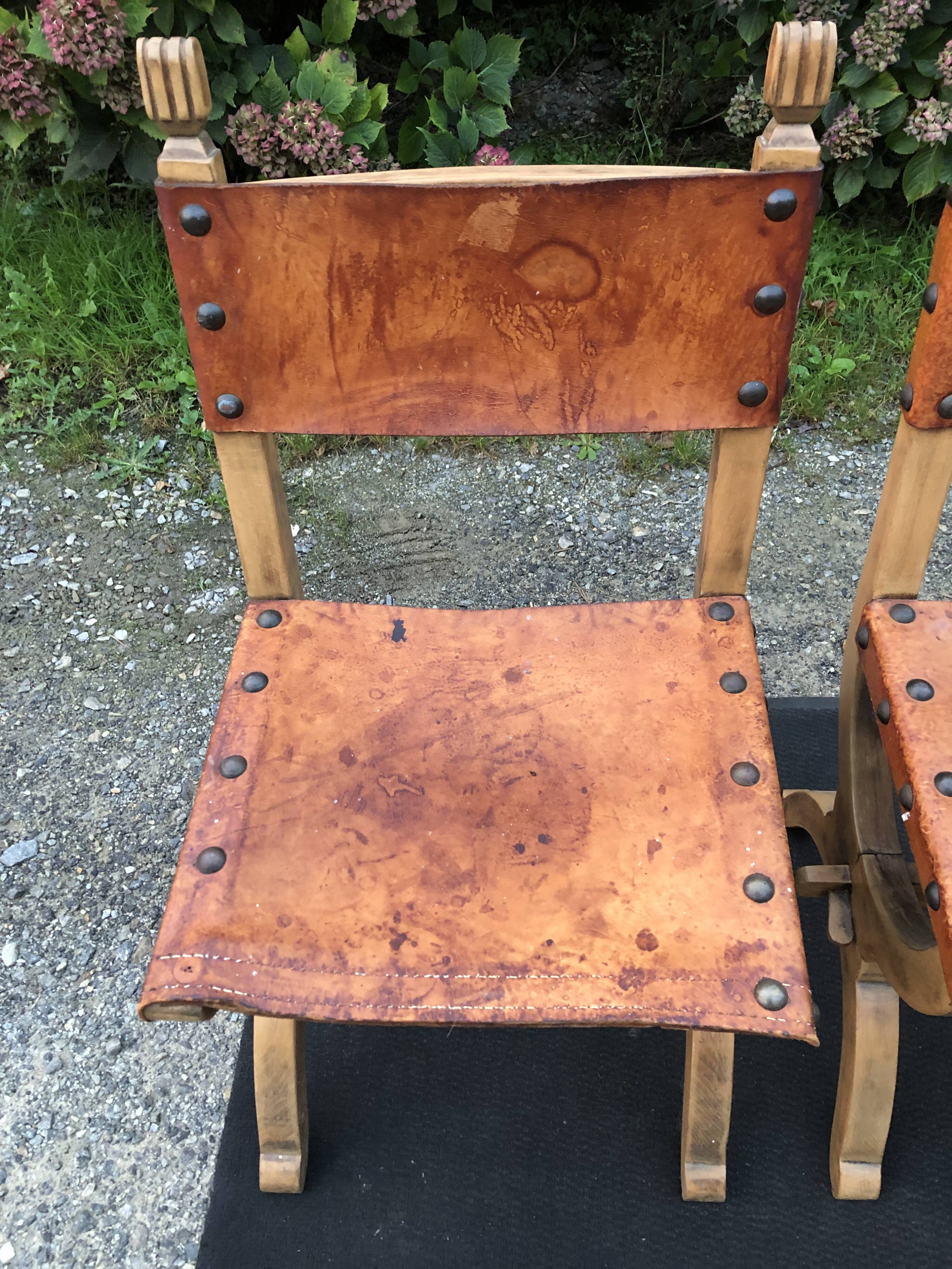 Set of 4 vintage brutalist chairs by Bram Sprij, Netherlands 1960s. in beech.