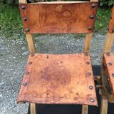 Set of 4 vintage brutalist chairs by Bram Sprij, Netherlands 1960s. in beech.