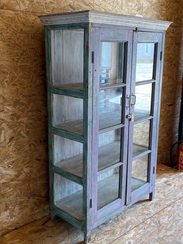 Vitrine en teck ancien