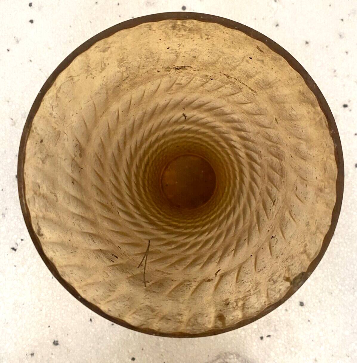Large conical vase in opaque and wavy glass 20th century