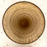 Large conical vase in opaque and wavy glass 20th century
