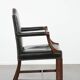 Wooden and black cow leather antique English Gainsborough side/desk/chair