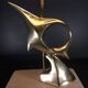 Hollywood Regency modernist stylized fish table lamp / sculpture, bro