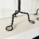 Pair of Arts & Crafts vintage antique candlesticks in wrought iron & copper