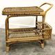 Vintage Italian rattan bar cart with bottle holder, 1970s
