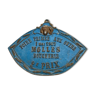 Plaque concours agricole molles allier foire primée aux ovins 1 mai 1987,