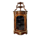 Louis XIV style curved corner cupboard in rosewood and marquetry