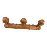 Wooden coat rack bamboo style 40s, 3 hooks