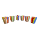 Set of 6 Contemporary Multicolored Murano Style Glasses
