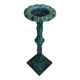 Vintage candlestick holder in patinated green-grey cast iron, 32.5 cm