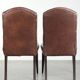 Set of 4 vintage cowhide leather chesterfield dining chairs