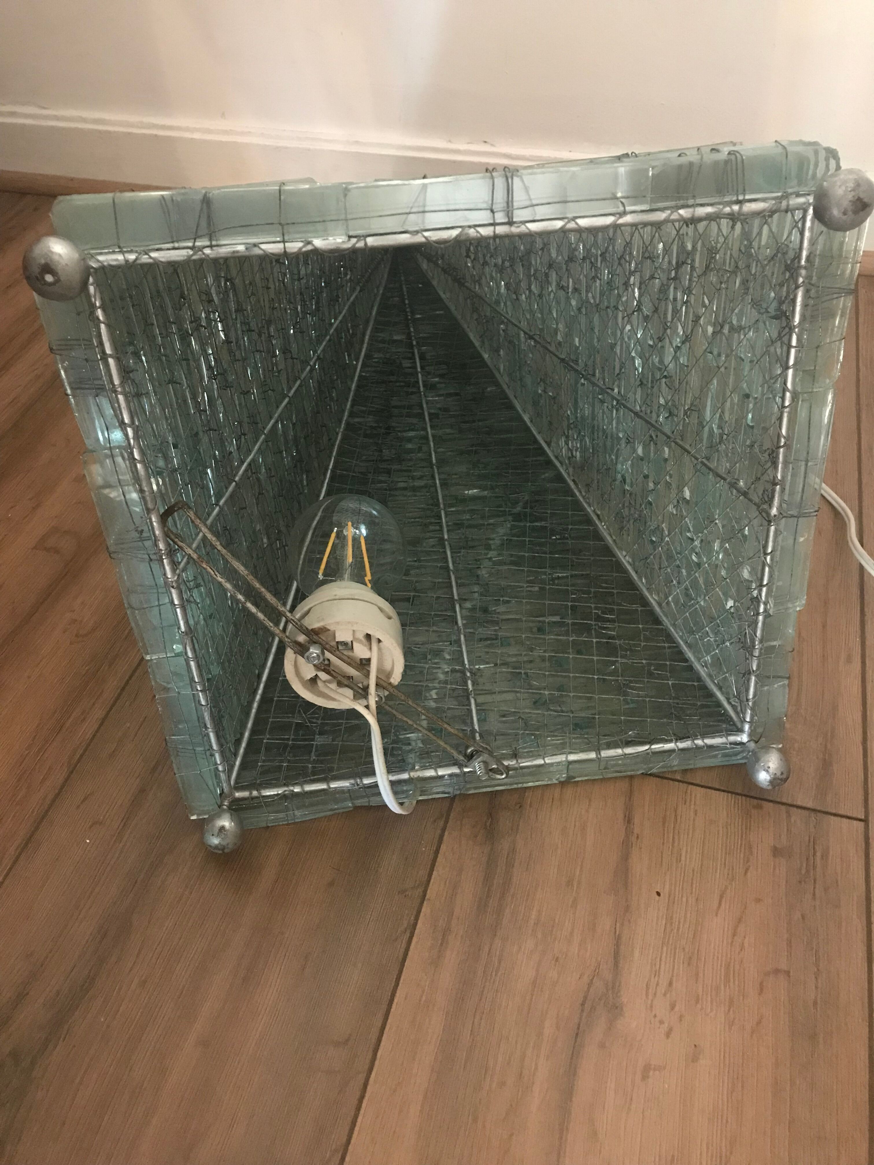 Stacked glass pyramid lamp 1970