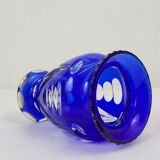 Cobalt blue crystal vase, Czechoslovakia